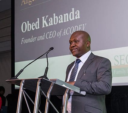 Receiving the award, Obed Kabanda said: ?We believe all human beings should be empowered to realize their full potential." (Credit: Matt Stauble)