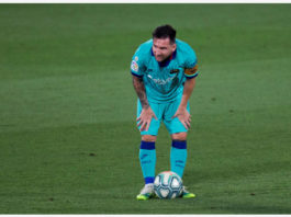 FC Barcelona's Leo Messi during the Spanish La Liga soccer match between Villarreal CF and FC Barcelona at La Ceramica stadium in Villarreal, eastern Spain, 05 July 2020. EPA/DOMENECH CASTELLO